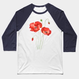 2 orange poppies watercolor Baseball T-Shirt